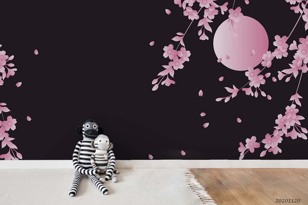 3D Japanese Style Cherry Blossoms Wall Murals Wallpaper Murals Wall Sticker