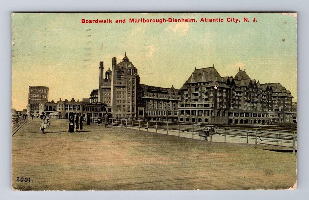 Atlantic City NJ-New Jersey, Marlborough Blenheim Hotel c1910 Vintage Postcard