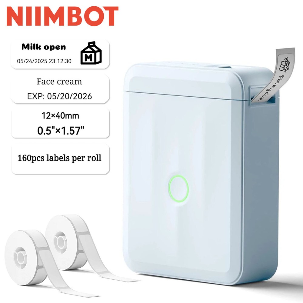 NIIMBOT D110 Bluetooth Thermal Label Printer with Tapes - Handheld & Portable