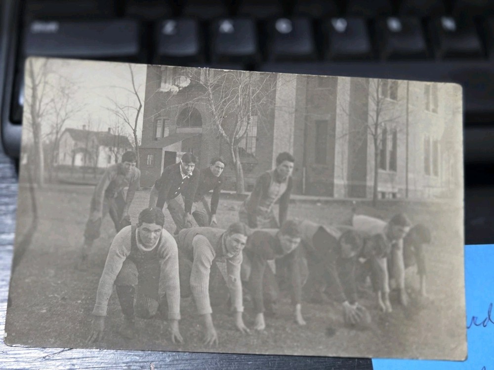 Circa 1910 Madison High School  Madison, SD Football     Rp Team photo Postcard