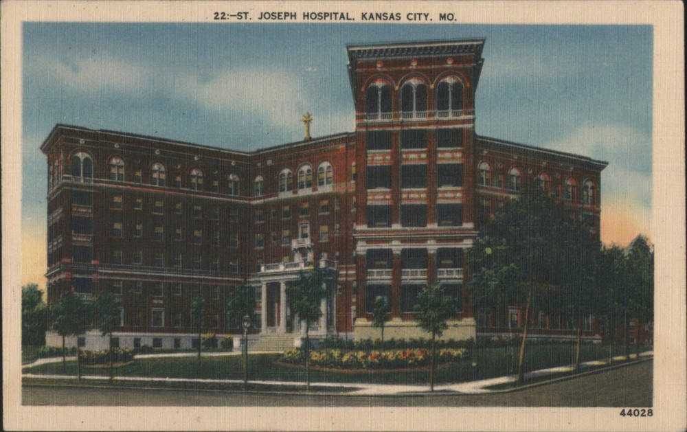 Kansas City, Missouri MO St. Joseph Hospital Original Vintage Postcard