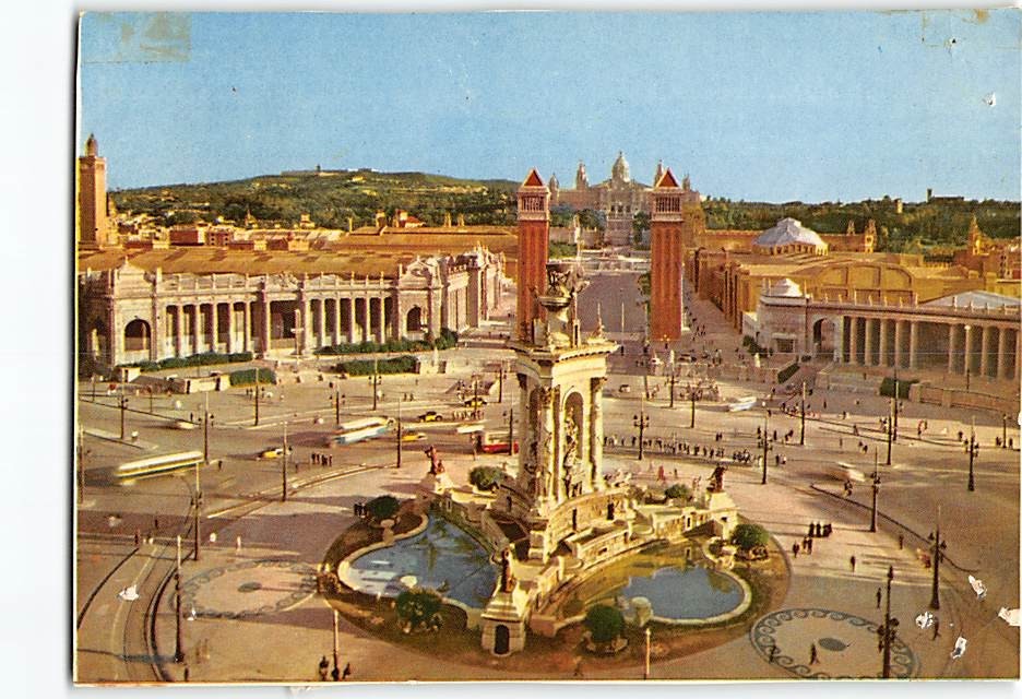 Postcard Plaza de España Barcelona Spain