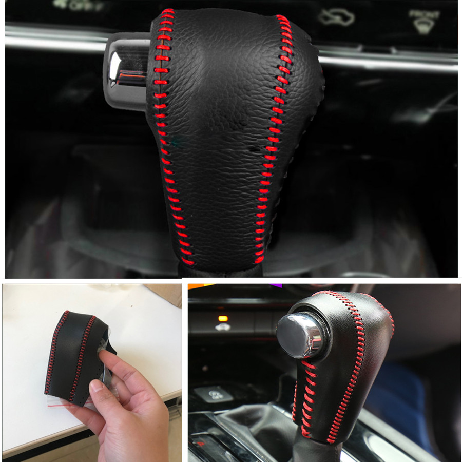 PU Leather Car Accessorie Gear Shift Knob Cover For Honda HR-V HRV 2016-2021