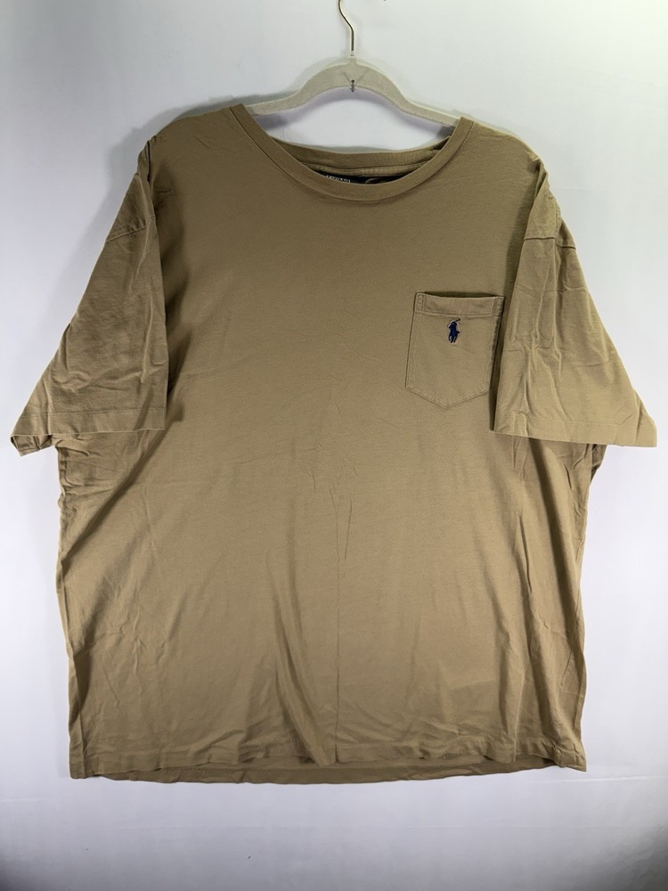 Polo Ralph Lauren Cotton Linen Logo Embroidered Pocket Tee  Mens  2XL