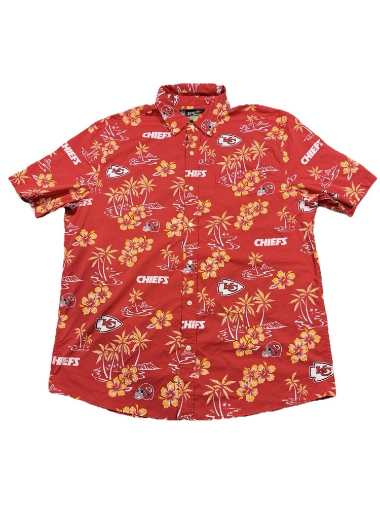 Reyn Spooner x NFL Hawaiian Aloha Button Up Shirt Men’s Sz XL Kansas City Chiefs