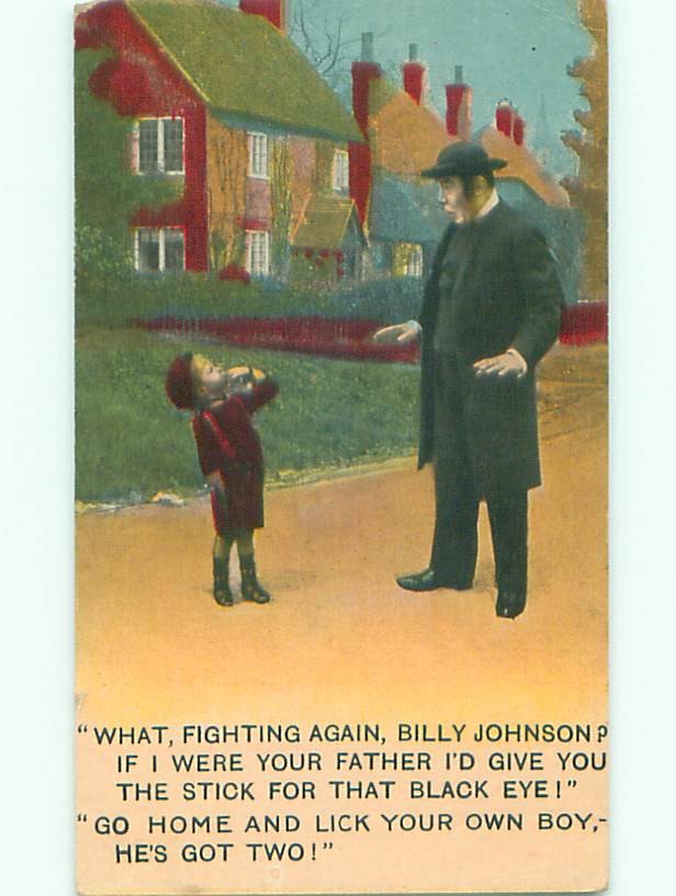 Unused Bamforth comic BOY TELLS MAN HE JUST BEAT UP HIS SON : clearance k8016