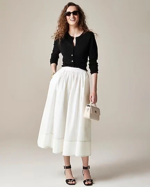 J. Crew Midi Womens Skirt 4 Classic Timeless Preppy Coastal Boho Feminine NWT