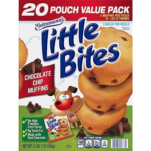 Entenmann's Little Bites Chocolate Chip Value Pack Mini Muffins 20 packs 33 oz