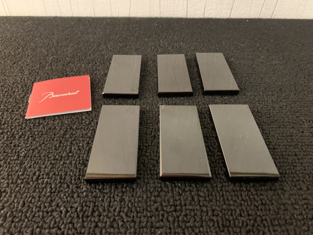 6 Black Crystal Knife Holders From Baccarat (Price For 6 Pieces)