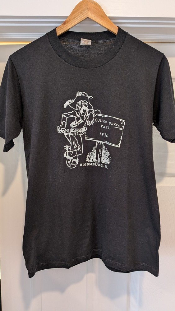 Vtg T Shirt Texas 1986 Size M Black Short Sleeve Single Stitch Made In USA