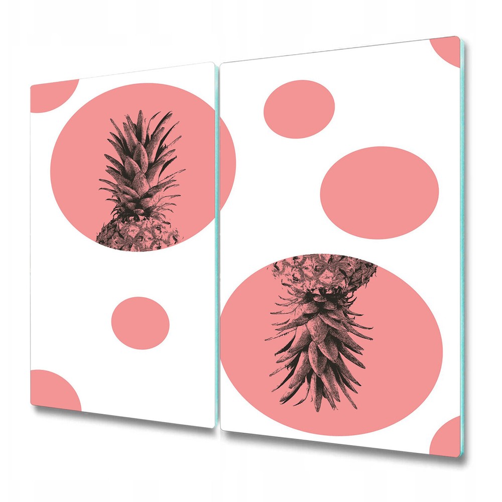 Glass Kitchen Chopping Cutting Board Worktop Saver Pink Pineapple 2x30x52