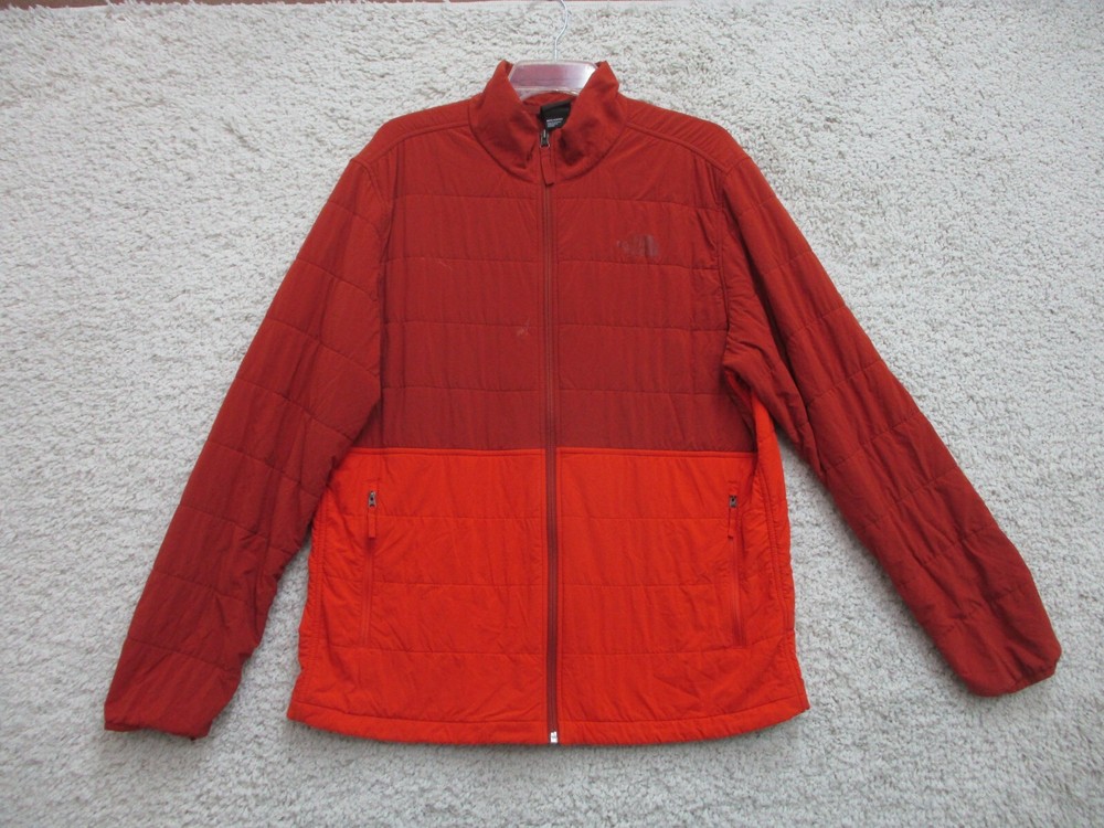 The North Face Sweater Extra Large Adult Orange Full Zip Pockets Logo Mens XL