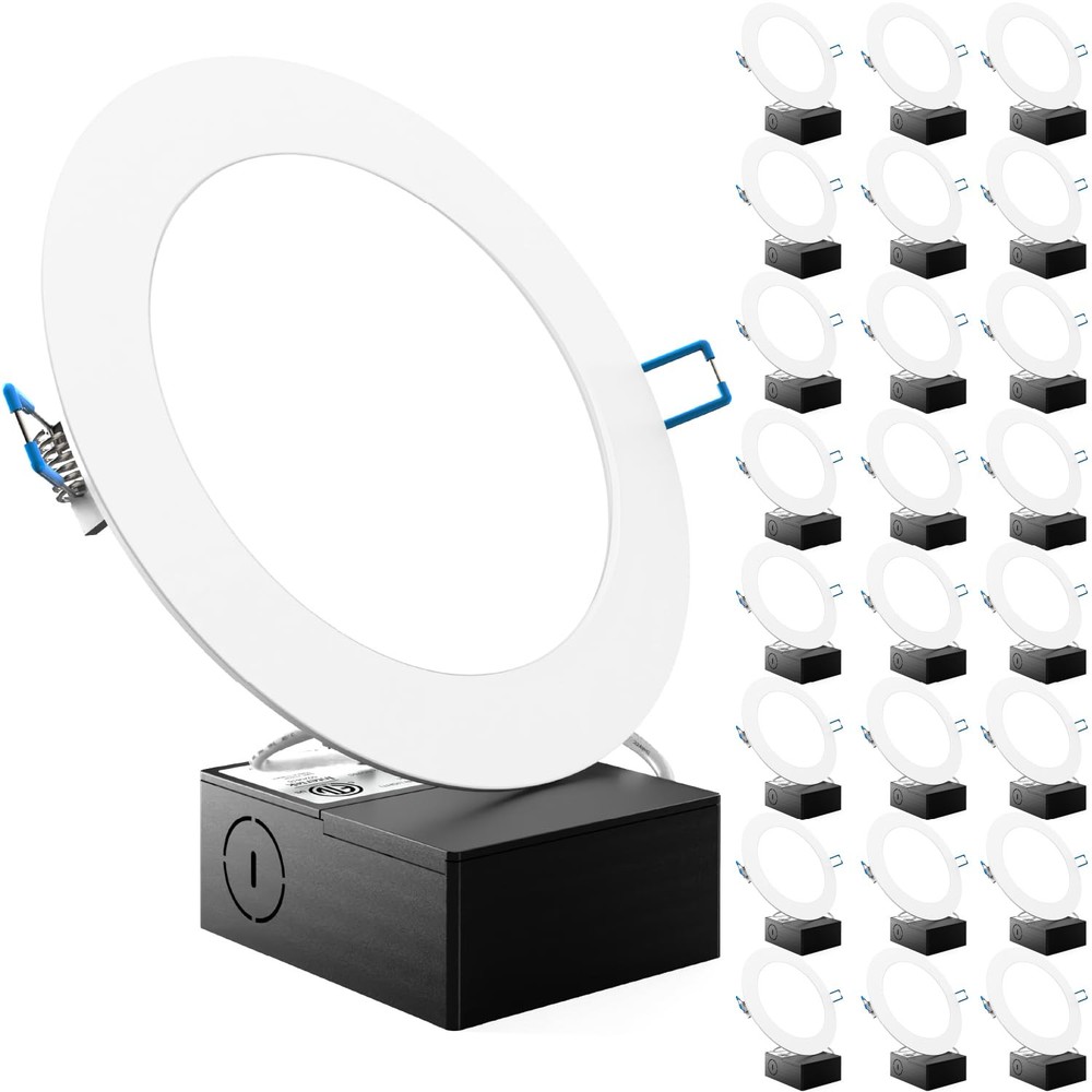 Sunco 24-Pack 6-Inch Slim Canless LED Recessed Ceiling Lighting Kit