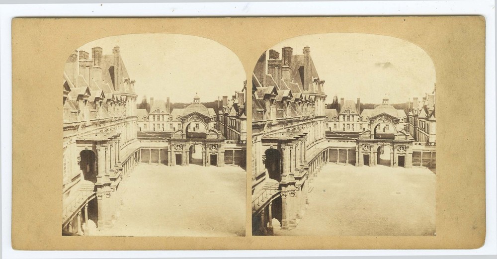 D1382~ FRANCE – Fontainebleau c.1860 Albumen Stereoview