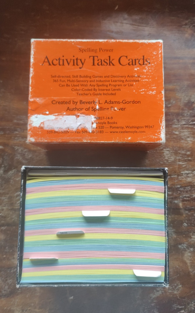 Spelling Power Activity Task Cards Beverly Adams Self Directed Skill Building