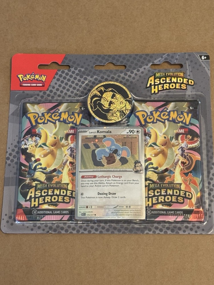 Pokemon TCG Ascended Heroes Larry's Komala 2-Pack Blister BRAND NEW SEALED
