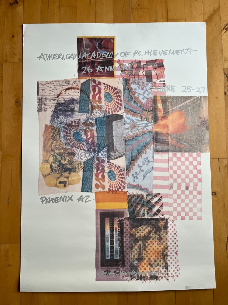 VINTAGE 1987 RAUSCHENBERG PHOENIX ARIZONA POSTER AMERICAN ACADEMY OF ACHIEVEMENT-image