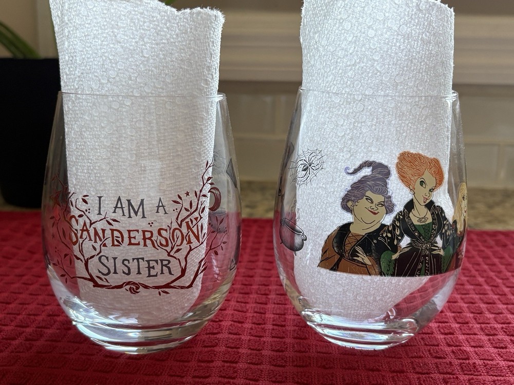 HOCUS POCUS Stemless Wine Glasses Glass Witch Halloween
