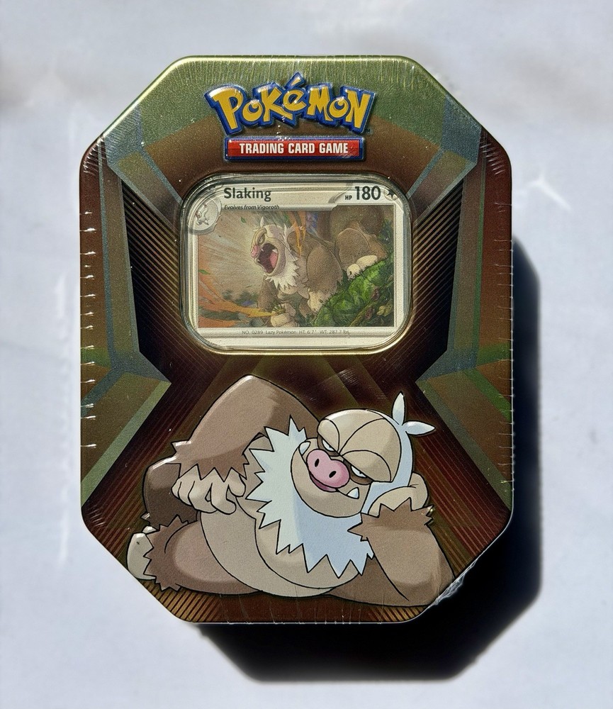 Pokémon TCG Slaking Triple Whammy Tin – Factory Sealed 2024 – 3 Booster Packs