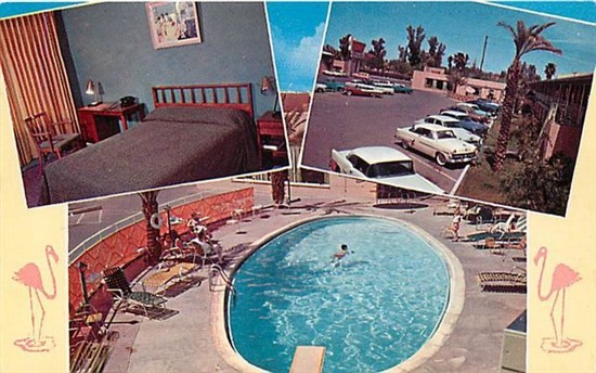 AZ, Phoenix, Arizona, Flaming Hotel, Multi View, Pool, Colorpicture No. P11686