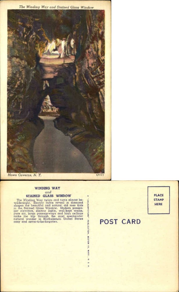 Winding Way and Stained Glass Window Howe Caverns New York NY 1930s
