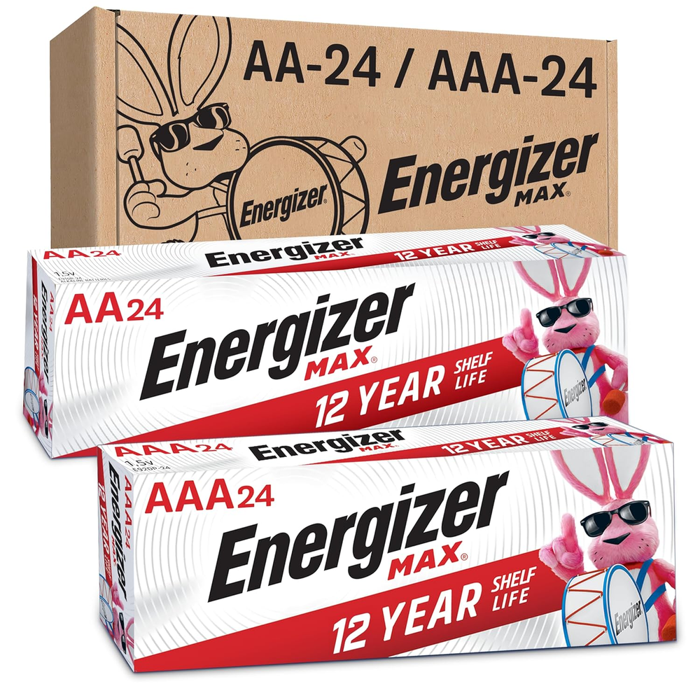 AA Batteries and AAA Batteries, 24 Max Double a Batteries and 24 Max Triple a B
