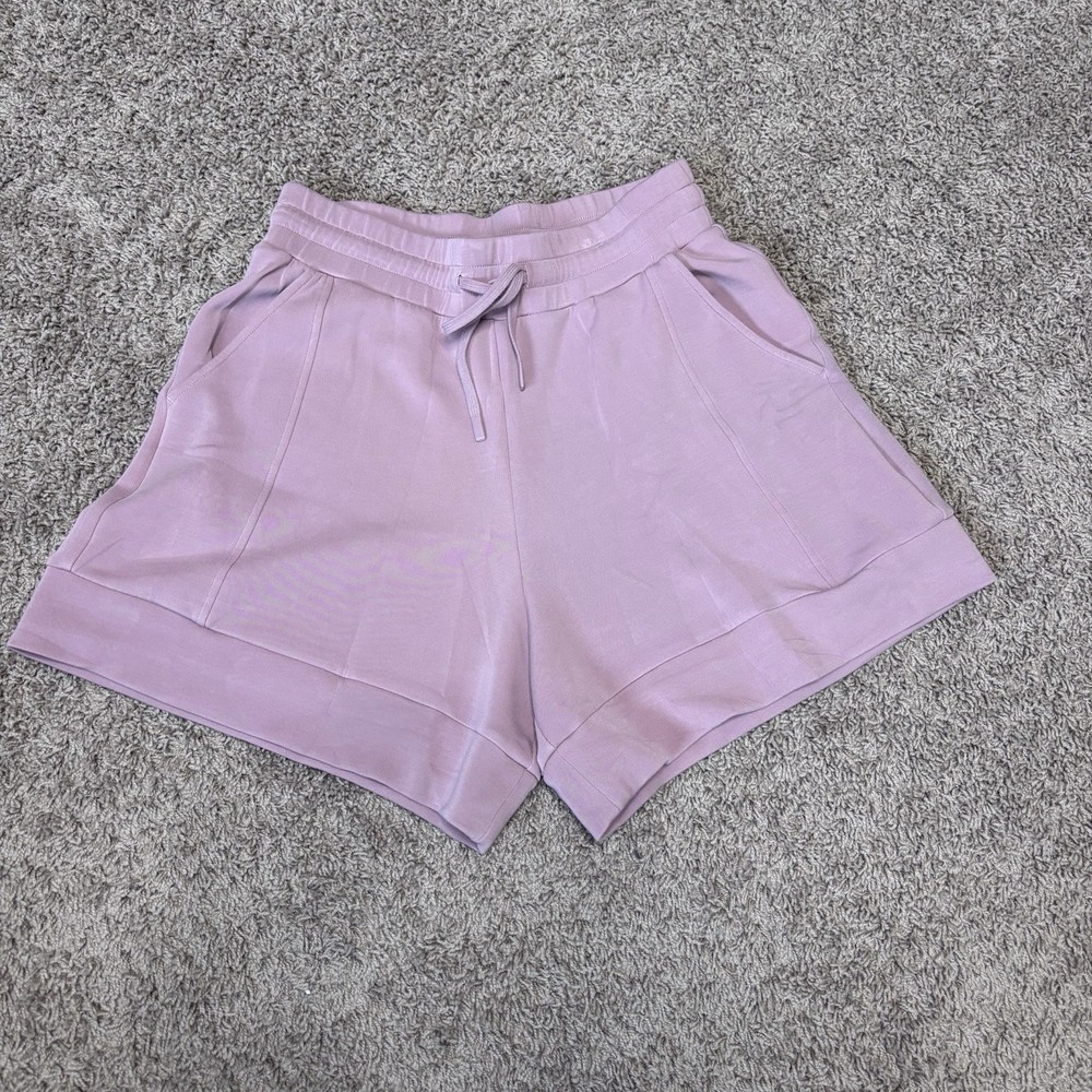 Varley DOUBLESOFT adler high rise short  5.5 women’s M pink drawstring elastic
