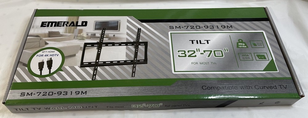 EMERALD Tilt TV Wall Mount for 32 in - 70 in TVs (NEW)