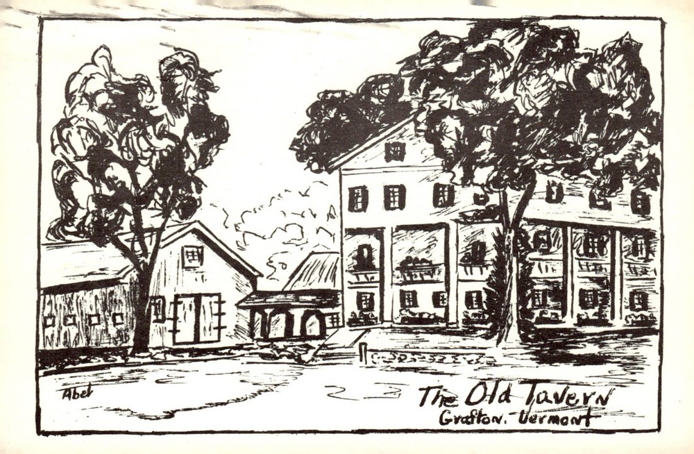 1960s The Old Tavern Grafton Vermont Sketch Illustration Artist Signed Postcard