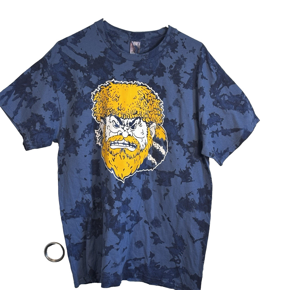 ColorArt Viking Warrior T Shirt Mens Large Blue Tie Dye Graphic Fantasy Y2K Tee