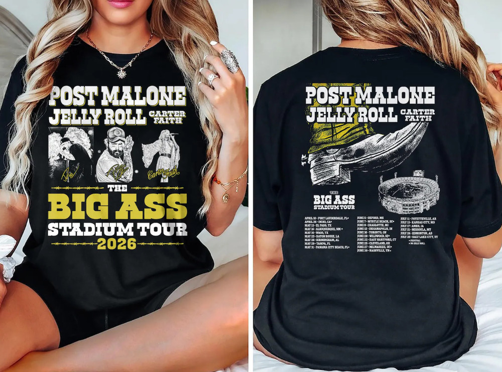 Post Malone Jelly Roll 2026 Tour Shirt
