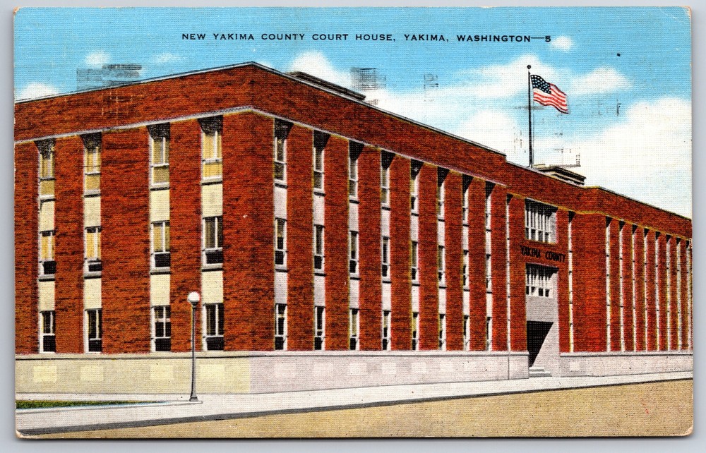 Yakima Washington~New County Court House Bldg Exterior~PM 1951~Vintage Postcard