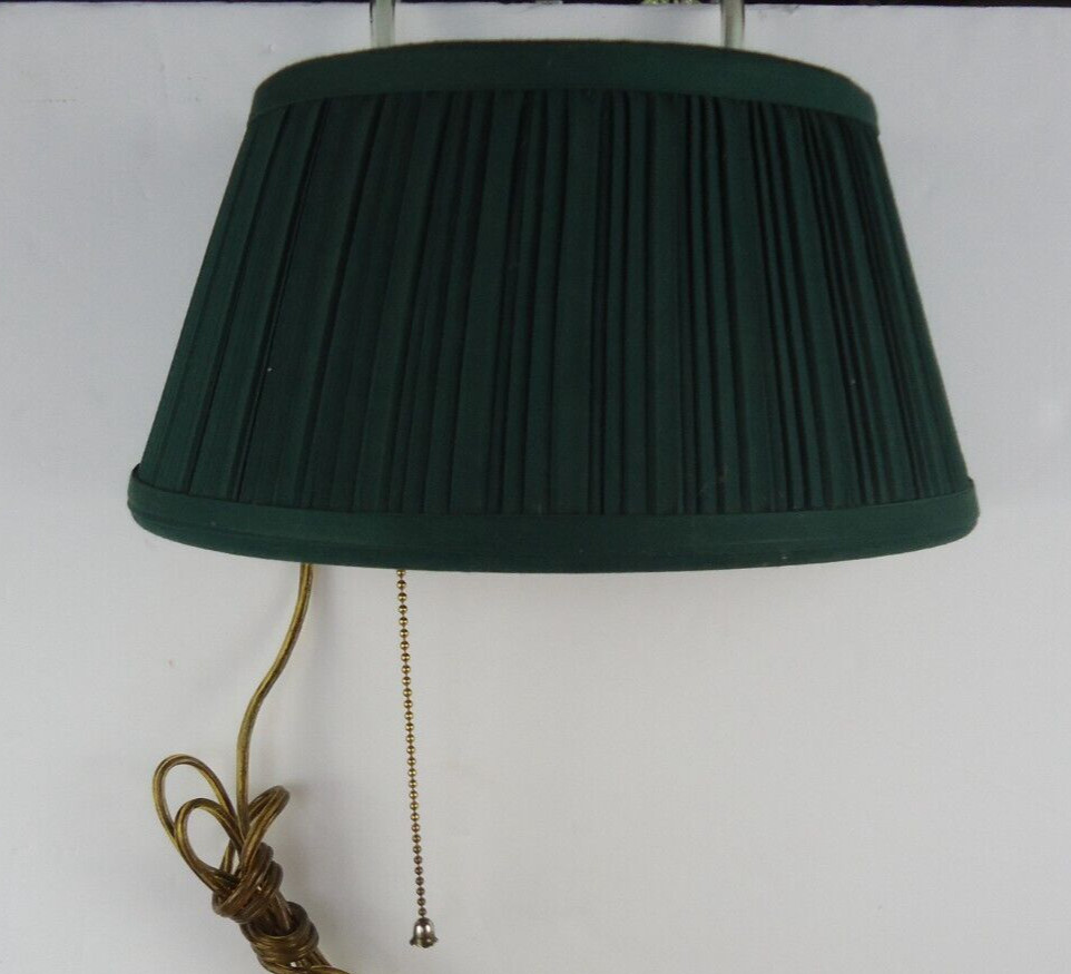 VTG Green Bed Headboard Reading Lamp Pleated Pull Chain 90s Decor Book Light