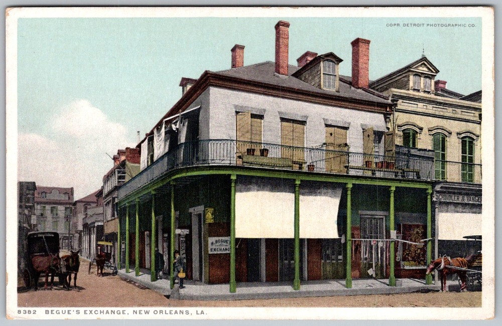 Antique Postcard Begue's Exchange Building New Orleans, LA 1910s