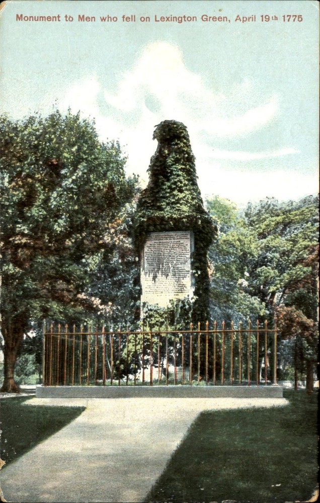 Monument to men who fell on Lexington Green MA~1775 American Revolution patriots
