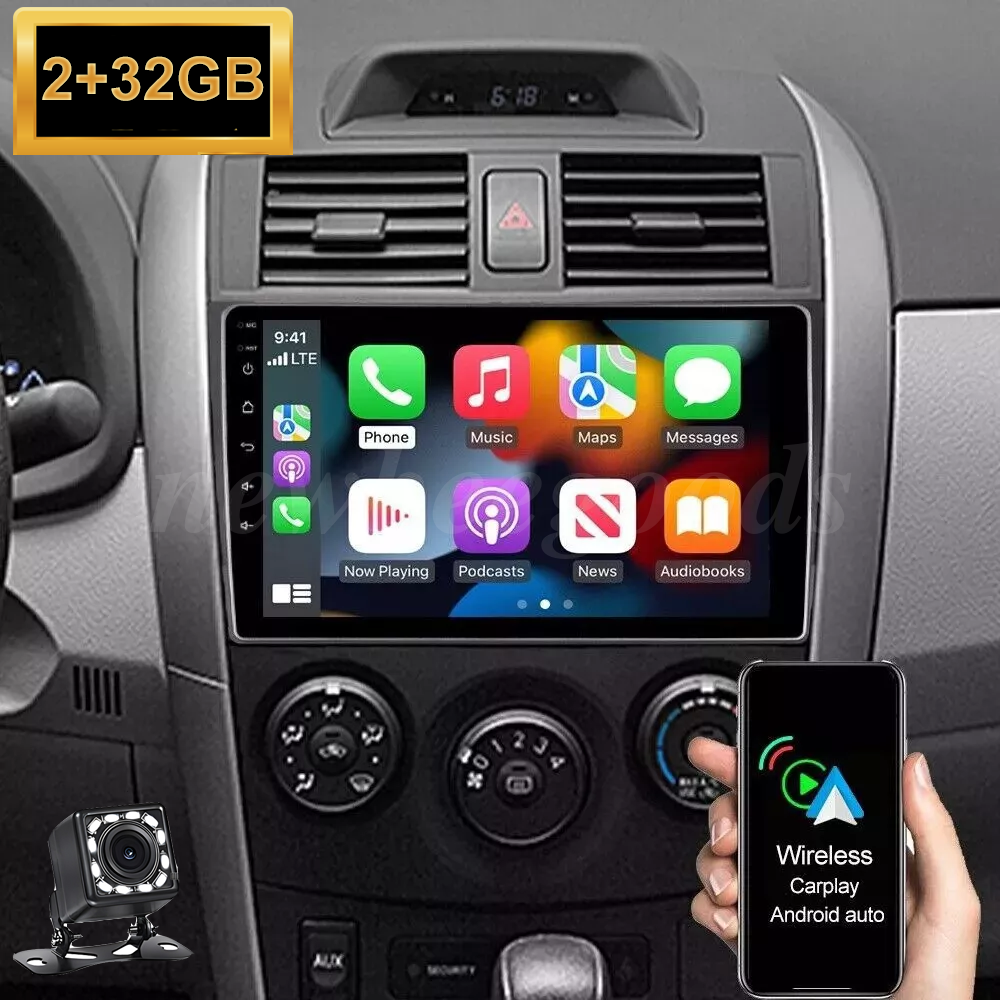 FOR 2009-2013 TOYOTA COROLLA Apple Carplay Android 13 Car Stereo Radio GPS Navi