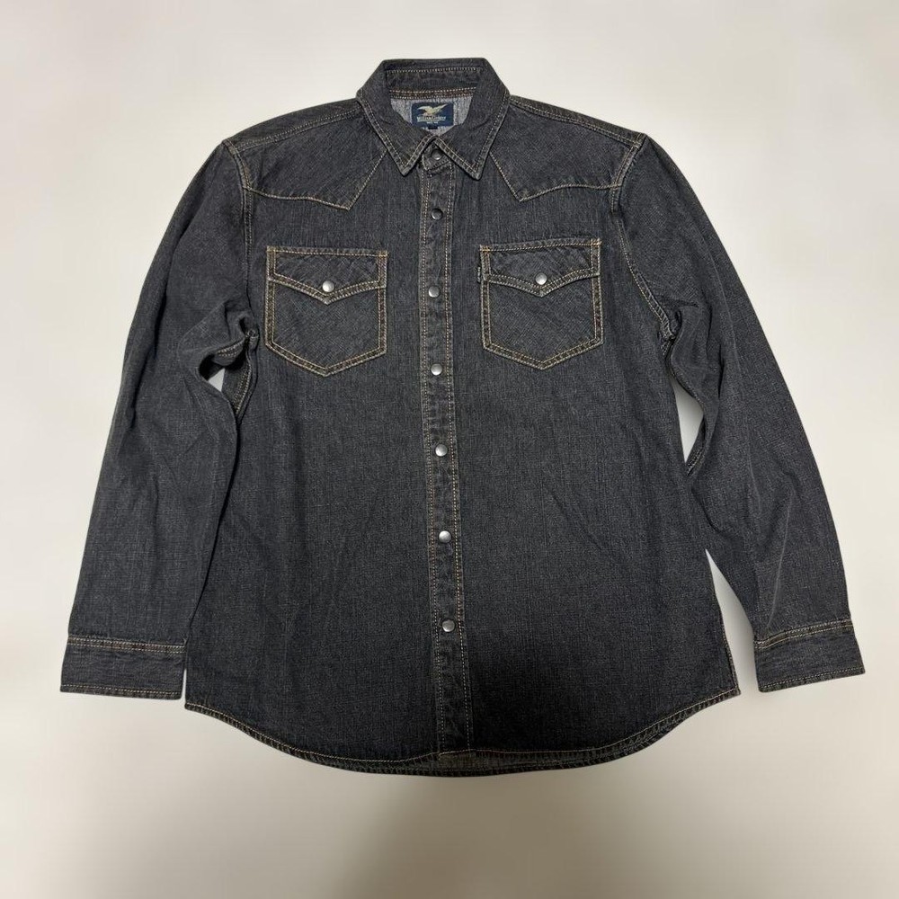 Willis & Geiger Dark Denim Long Sleeve Shirt M Size Black
