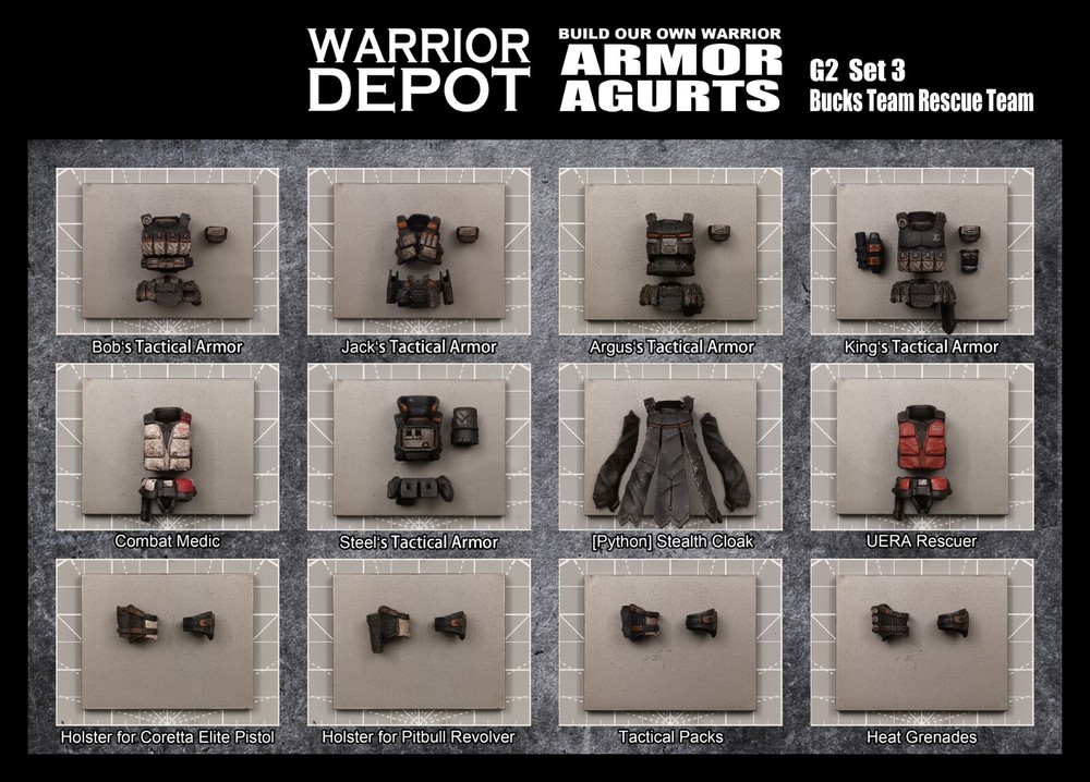 Acid Rain World Body Armor Agurts G2 Set3 Bucks Team Rescue Team - 1/18 3.75