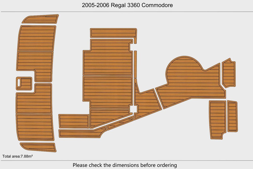 2005 Regal 3360 Cockpit Swim Platform Marine Boat EVA Pads Teak Deck Faux Floor