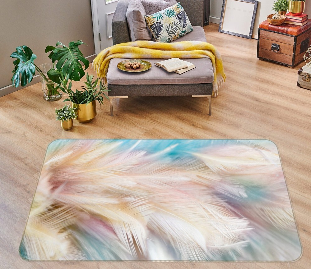 3D Color Feather ZHUC1821 Game Non Slip Carpet Mat Photo Carpet Amy