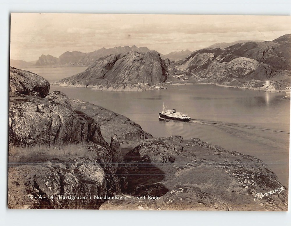 Postcard Håkon Jarl sailing in Nordland Norway near Bodø