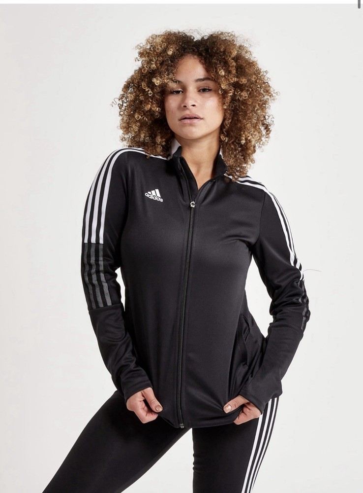 Adidas Prime Green Women’s Size XL Long Sleeve Black Zip Up Black Track Jacket