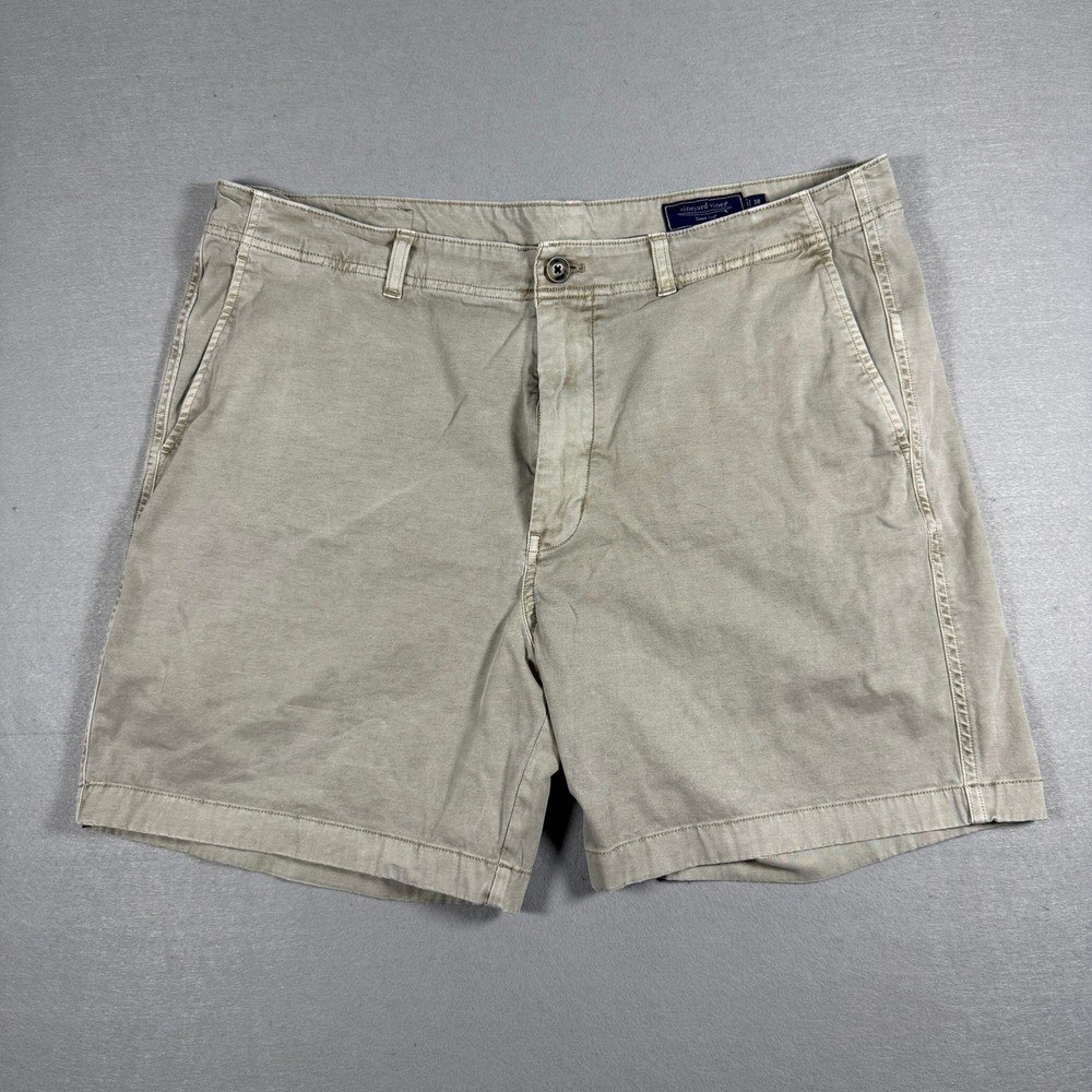 Vineyard Vines Men Shorts Chino 38 Khaki Cotton Canvas Breaker Shorts Golf