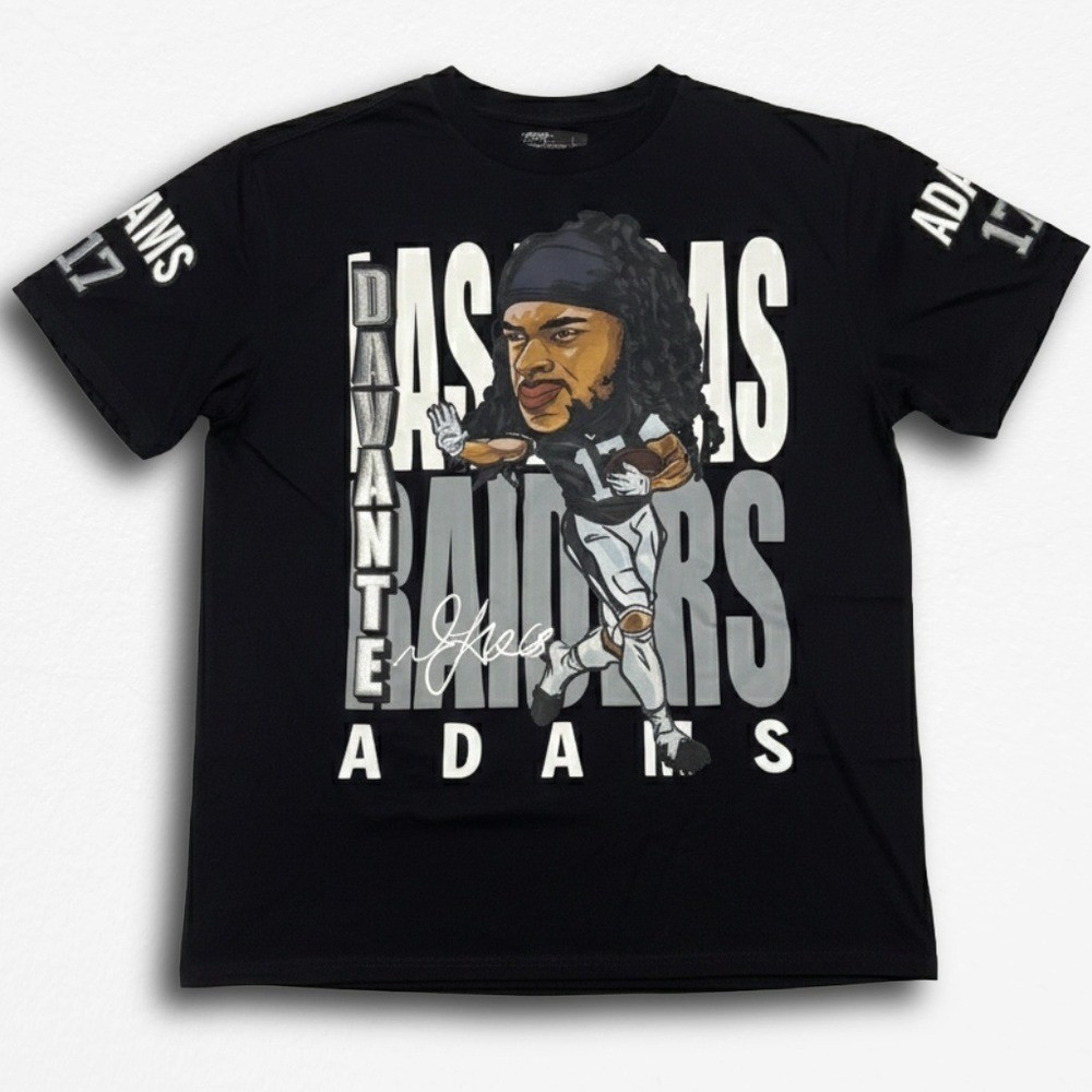 Pro Standard Davante Adams Las Vegas Raiders Black Graphic T-Shirt Mens Large