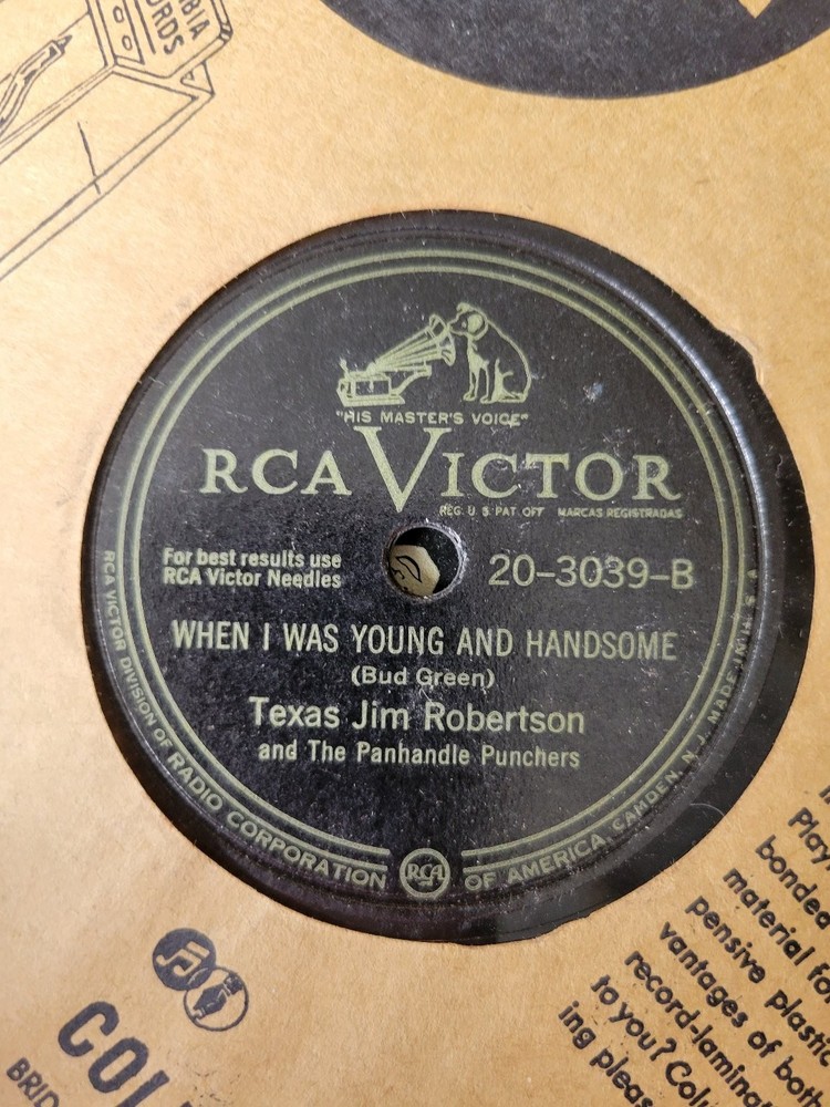 Texas Jim Robertson – Sad Heart 78 RPM Single 1948 RCA Victor Country Western 78