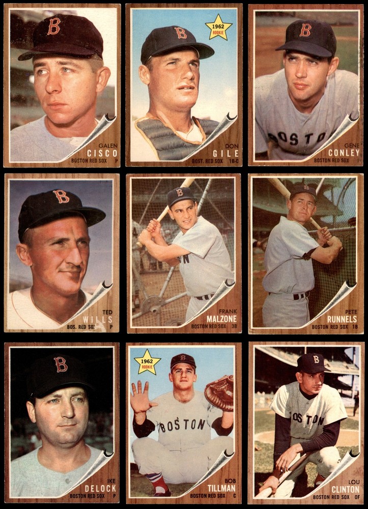 1962 Topps Boston Red Sox Near Team Set 4.5 - VG/EX+ 3711093 (20 / 29 cards)