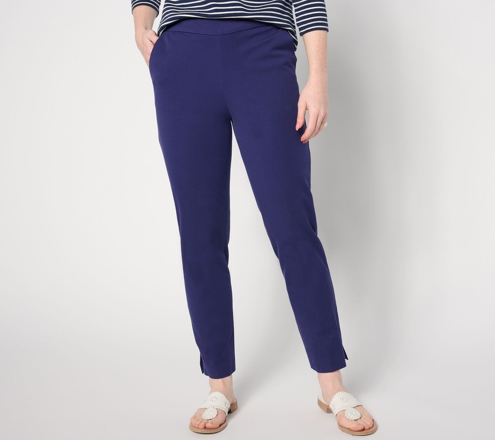 Isaac Mizrahi Live! Women's Pants Sz 8 Regular Stretch Icon Ankle Blue A634634