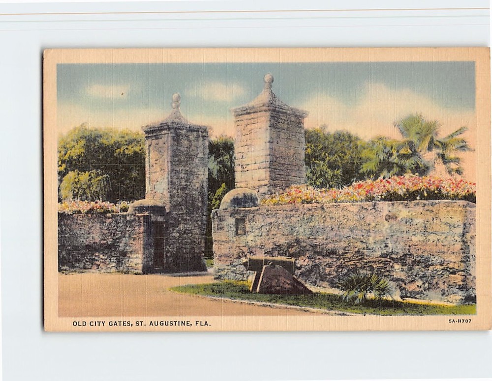 Postcard Old City Gates St. Augustine Florida USA