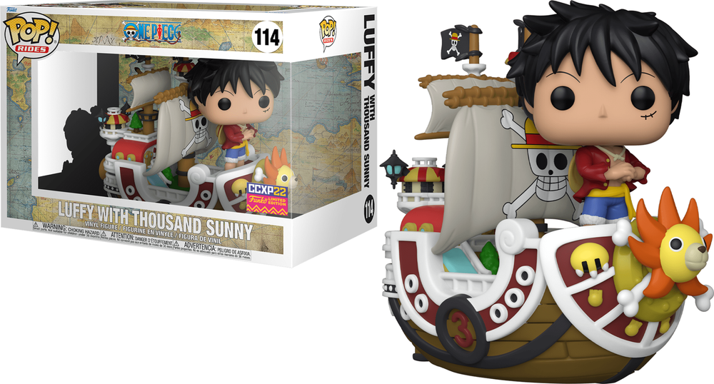 Funko POP! Rides: One Piece - Luffy w/ Thousand Sunny (2022 CCXP)(Damaged Box) #