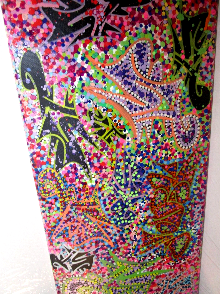 10x20 MUSK YAI MODERN ART SIGNED REALISM PAINTING ABSTRACT GRAFFITI-image